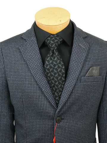 Image of Leo & Zachary 34408 Boy's Skinny Fit Suit Separate Jacket - Houndstooth - Black/Grey