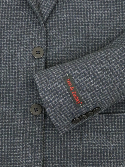 Leo & Zachary 34408 Boy's Skinny Fit Suit Separate Jacket - Houndstooth - Black/Grey