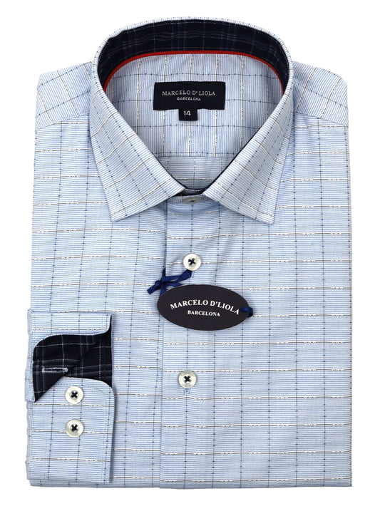 Marcelo 34498 Boy's Dress Shirt - Dual Blu Window - Blue