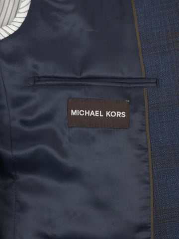 Michael Kors 34690 Boy's Sport Coat - Plaid - Navy/Brown