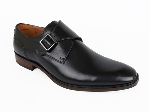 Florsheim 34813  Leather Boy's Shoe - Single Monk Strap - Black