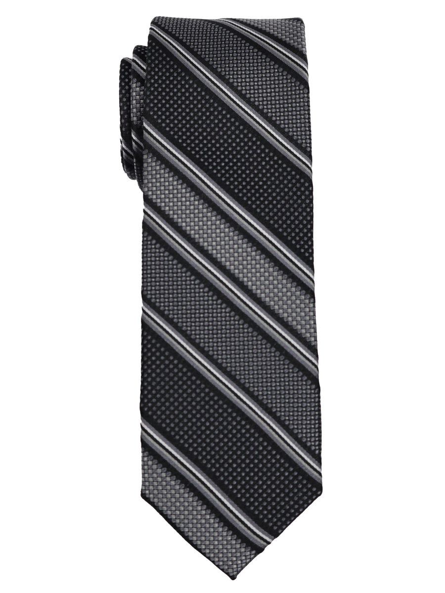 Enrico Sarchi 35137 - Boy's Tie - Stripe - Black/Grey