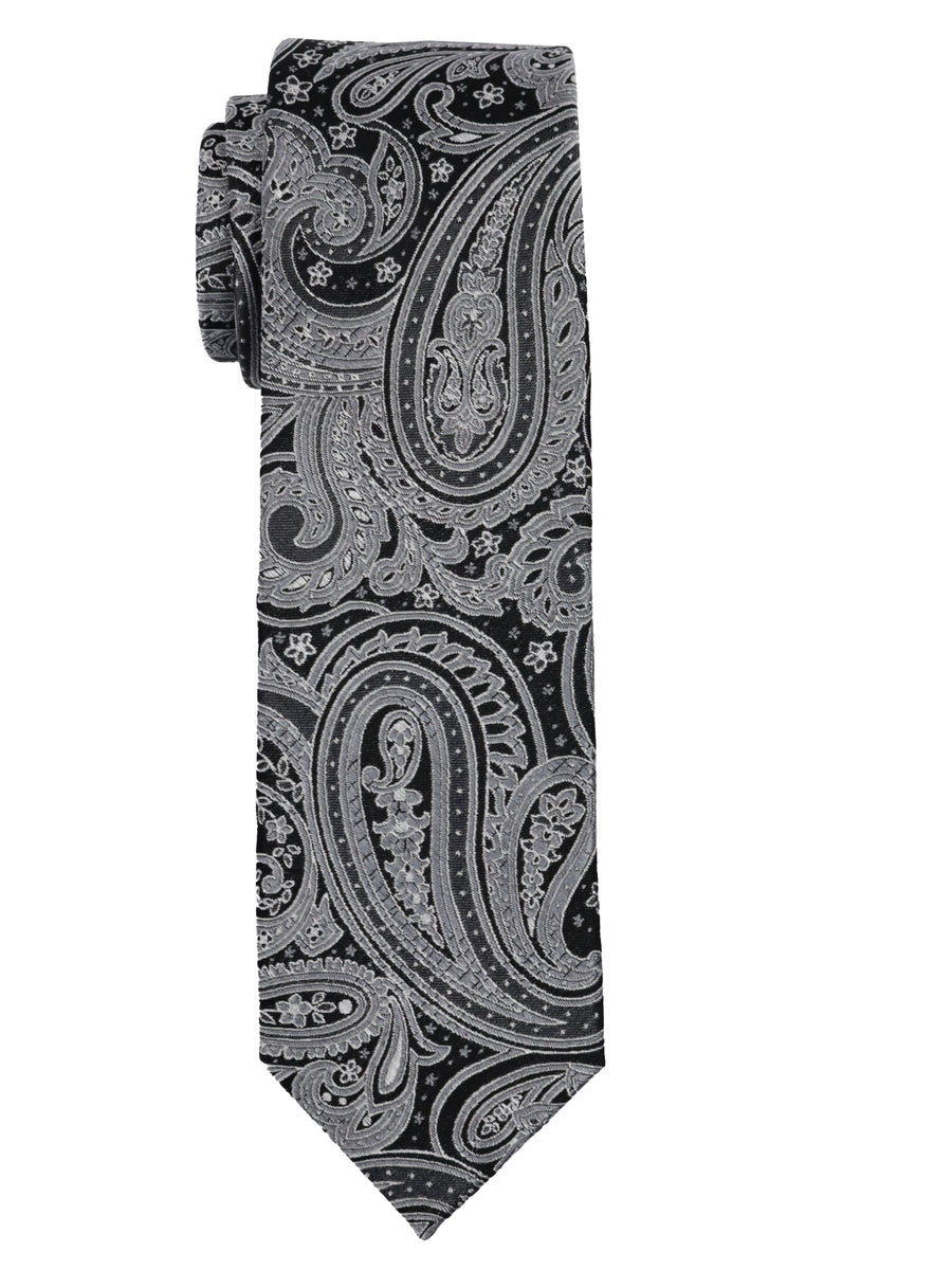 Enrico Sarchi 35141 - Boy's Tie - Paisley - Black/Grey