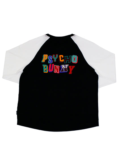 Psycho Bunny 35187 Boy's Long Sleeve Baseball Tee - Navy