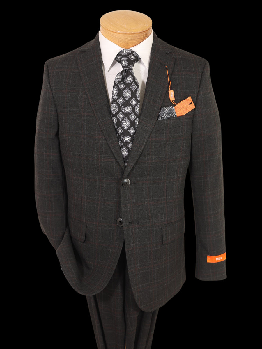 Tallia 35221  Boy's Suit - Skinny Fit - Windowpane - Charcoal