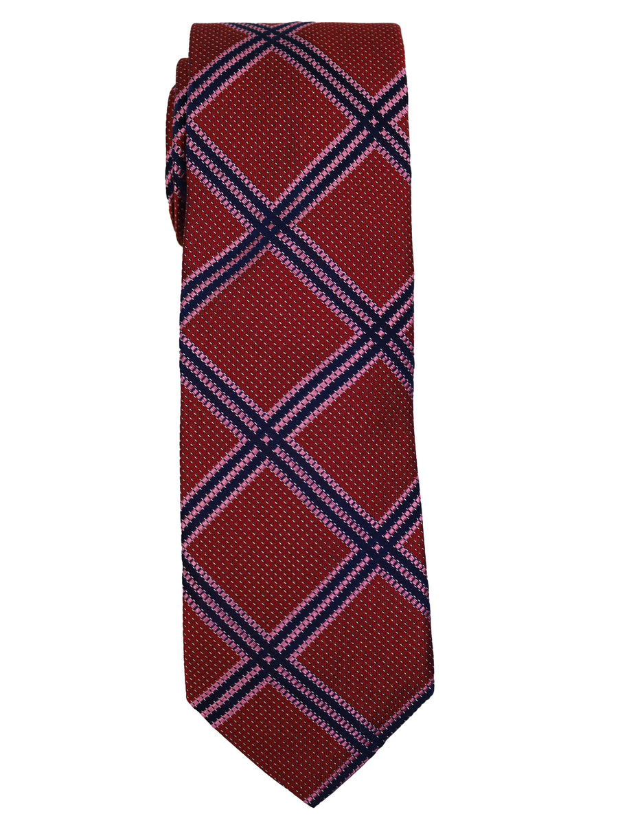 Dion  Boy's Tie 35226 - Windowpane - Red/Navy