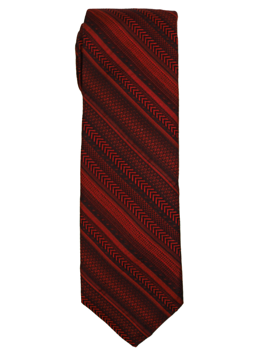 Dion  Boy's Tie 35228 - Stripe - Burgundy/Red