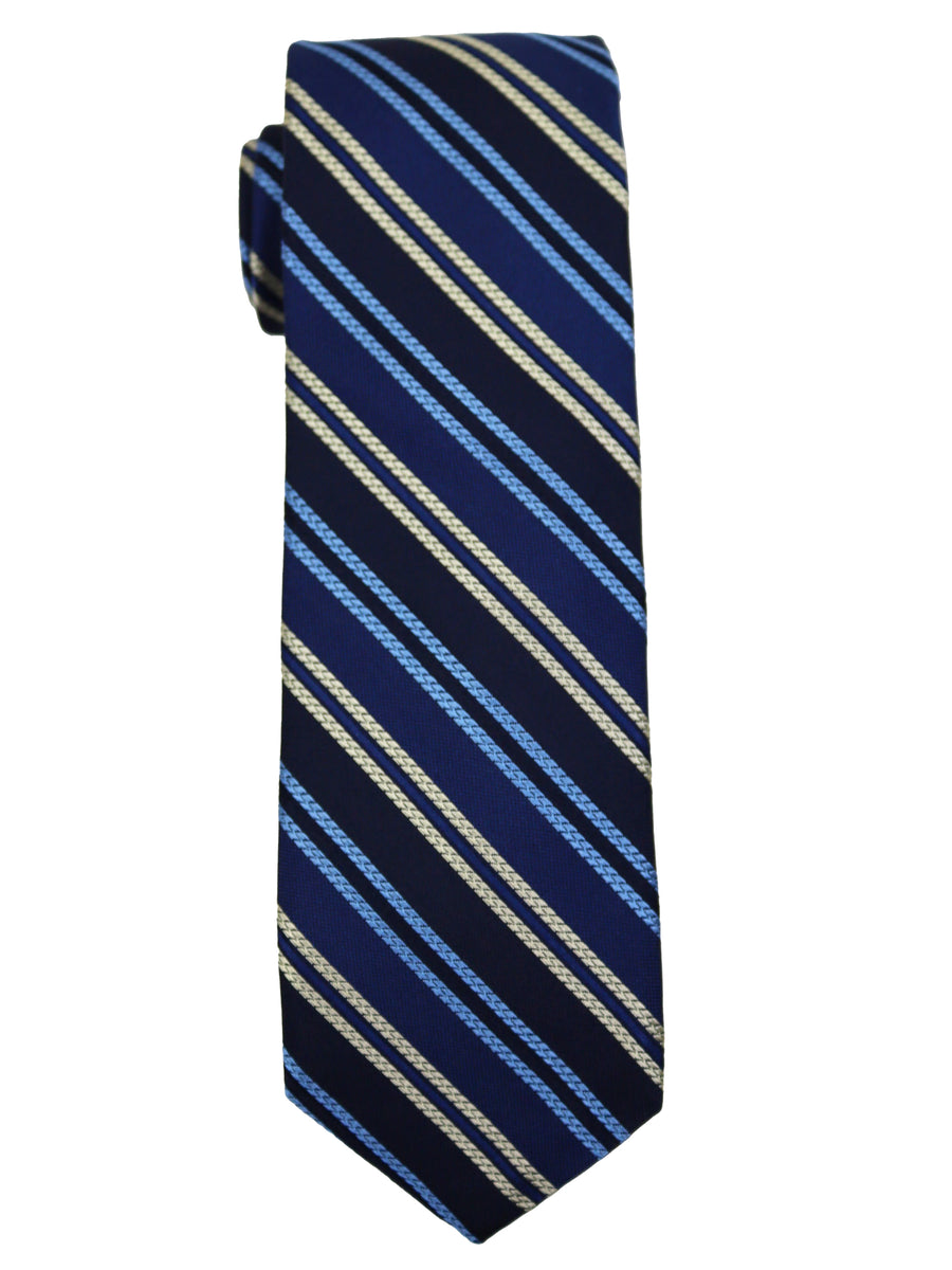 Dion  Boy's Tie 35230 - Stripe - Navy/Sky