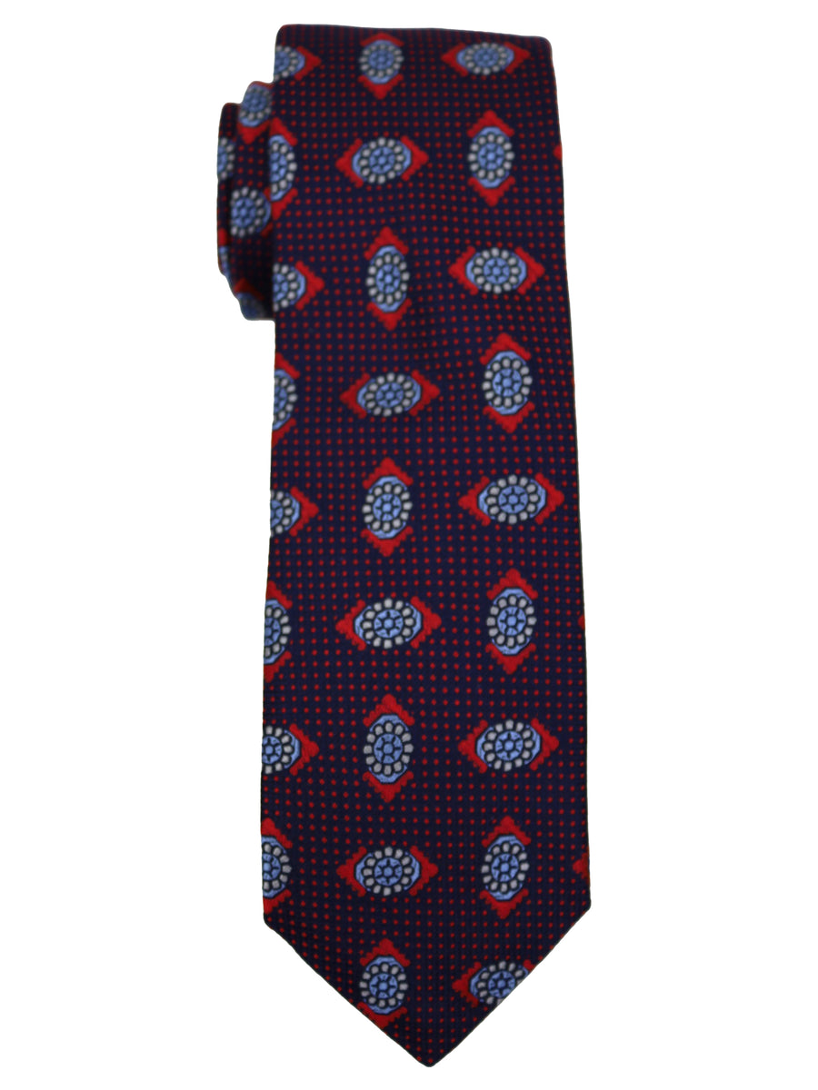 Dion  Boy's Tie 35252 - Medallion Dot - Red/Navy