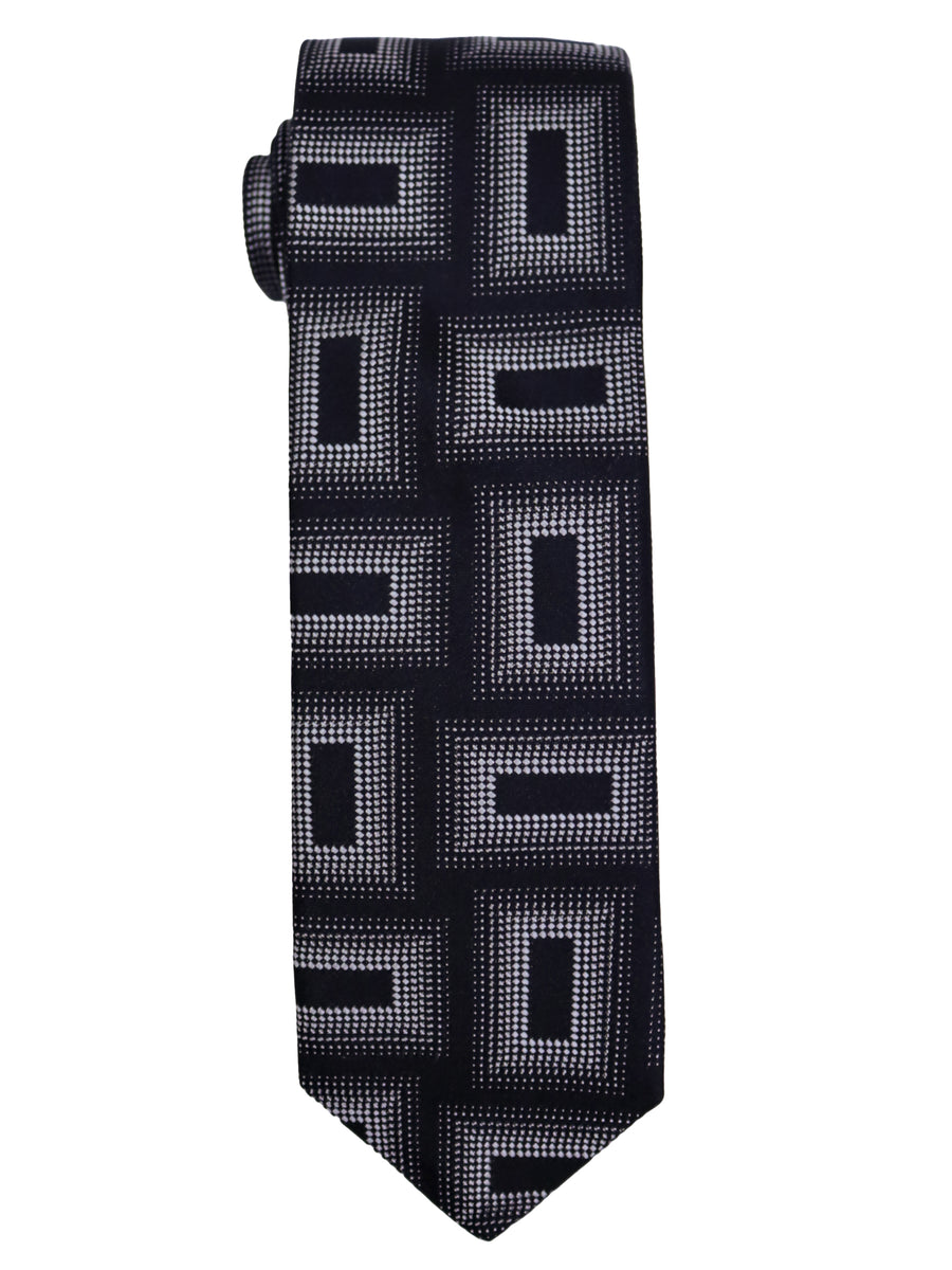 Dion  Boy's Tie 35256 - Geo - Black/Silver