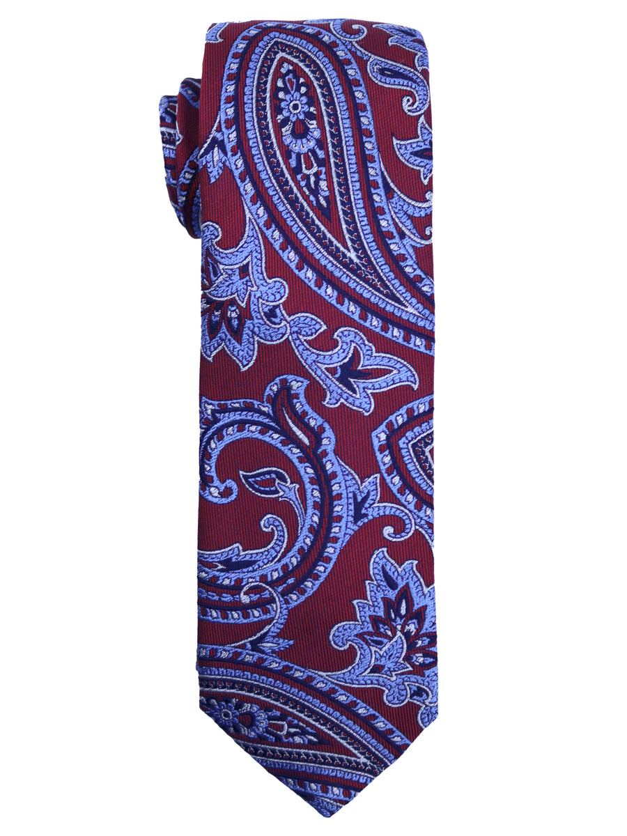 Dion  Boy's Tie 35264 - Floral Teardrop - Red/Navy