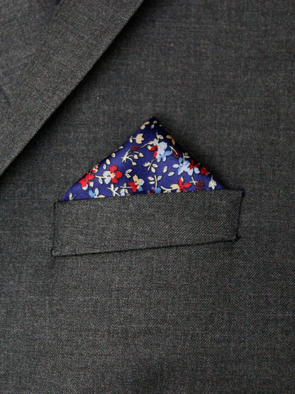 Heritage House Pocket Square 35276 - Medallion Windowpane - Red/Navy
