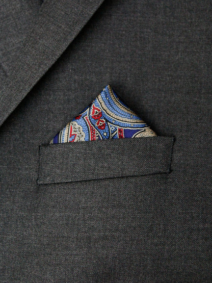 Heritage House Pocket Square 35276 - Medallion Windowpane - Red/Navy