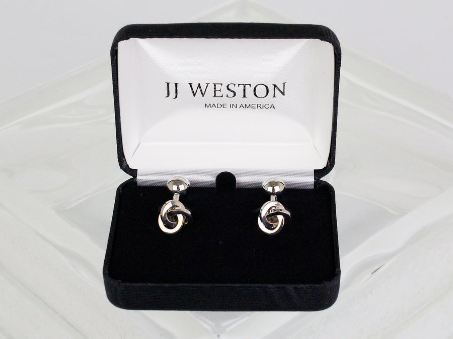 JJ WESTON 35373 - Cambridge Knot Cufflinks - Silver
