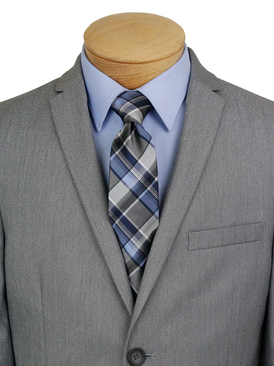 Andrew Marc 35436 Boy's Skinny Fit Suit - Sharkskin - Light Grey