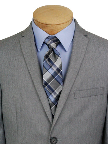 Image of Andrew Marc 35436 Boy's Skinny Fit Suit - Sharkskin - Light Grey
