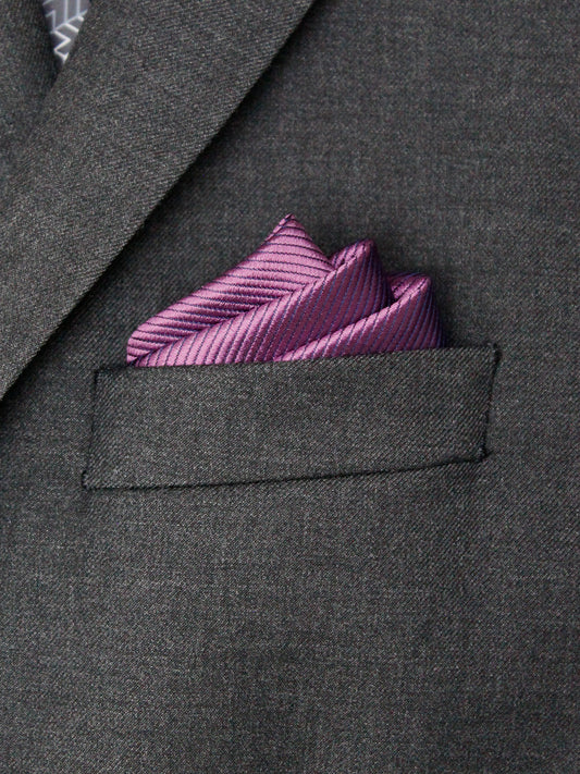 Heritage House 35544PS Pocket Square - Tonal Stripe - Rose
