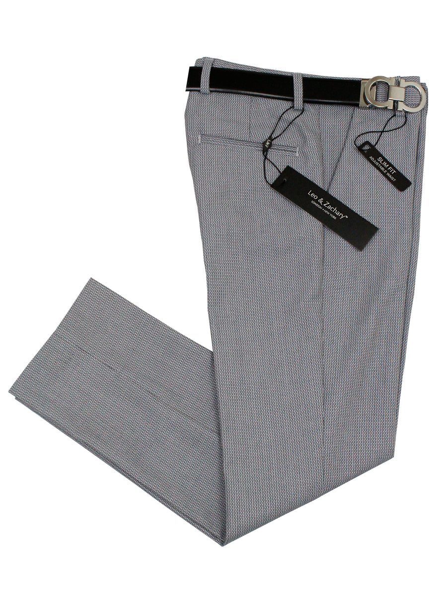 Leo & Zachary 35572P Boy's Suit Separate Pants - Basketweave - Navy/Silver