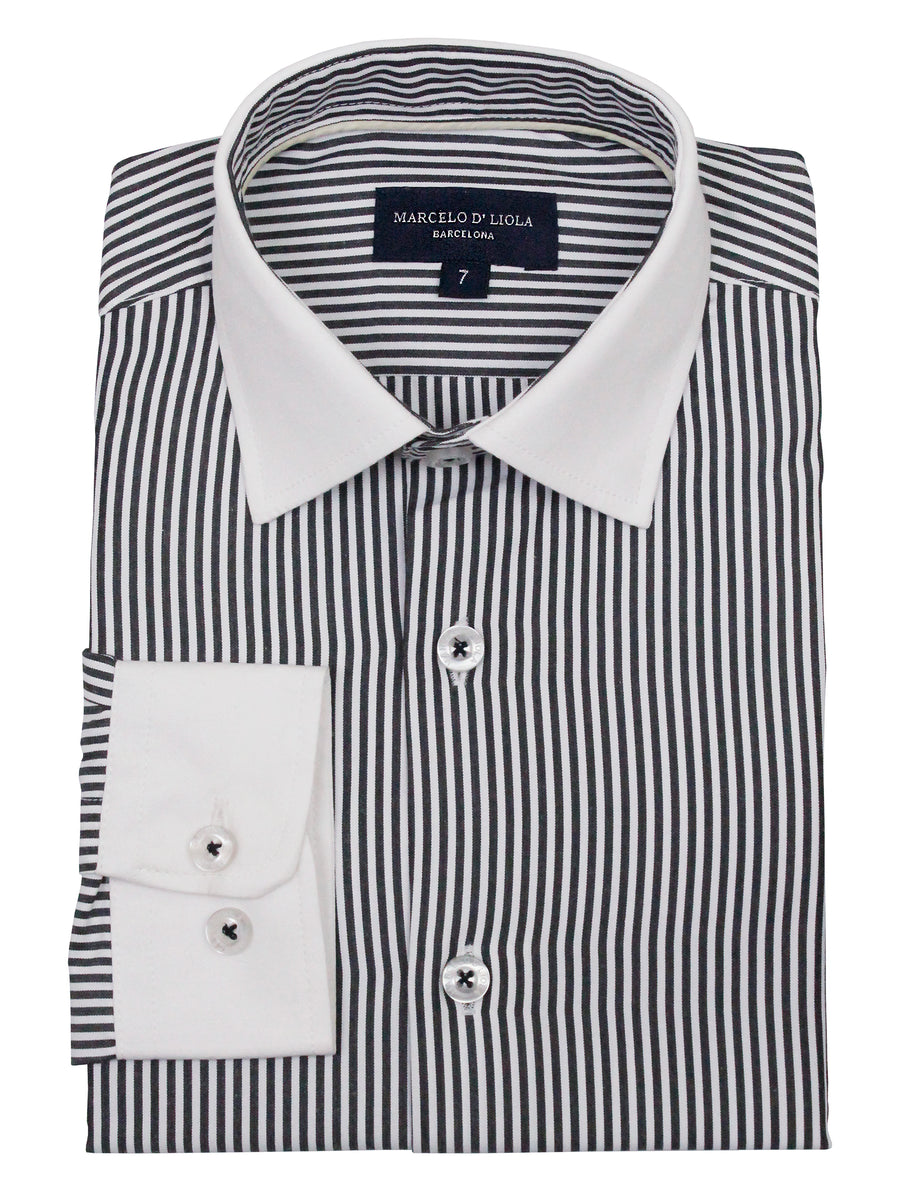 Marcelo 35657 Boy's Dress Shirt - Stripes - Black