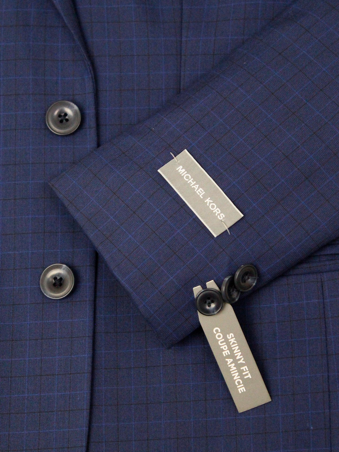 Michael Kors 35694 - Skinny Fit Suit - Plaid - Bright Navy