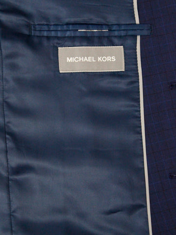 Image of Michael Kors 35694 - Skinny Fit Suit - Plaid - Bright Navy