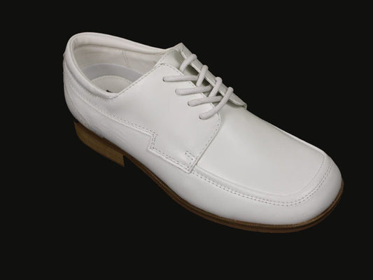 Reaction By Kenneth Cole 3710 100% Leather Upper Boy's Shoe - Moc-Toe - White