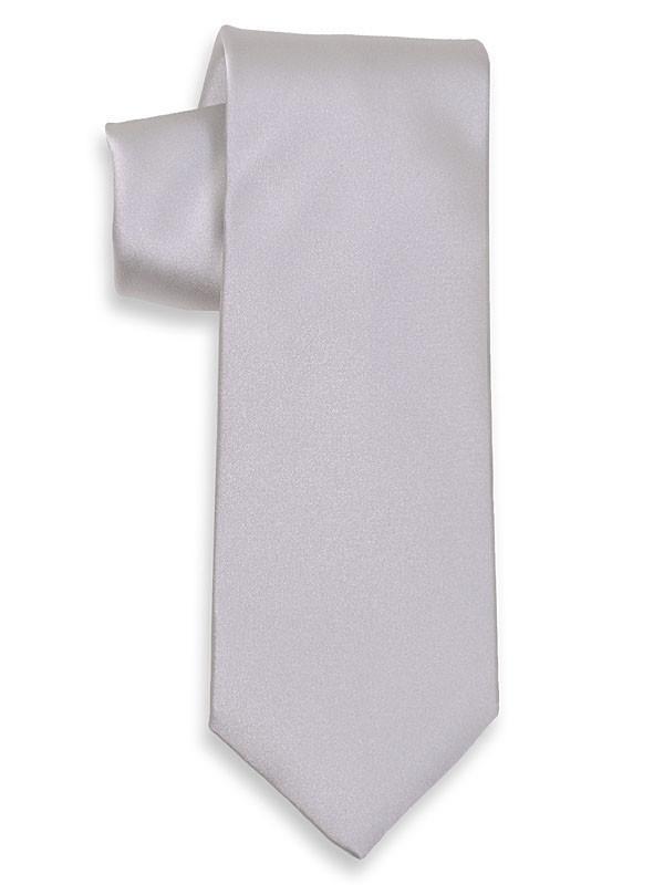 Heritage House 3741 100% Woven Silk Boy's Tie - Solid - Silver