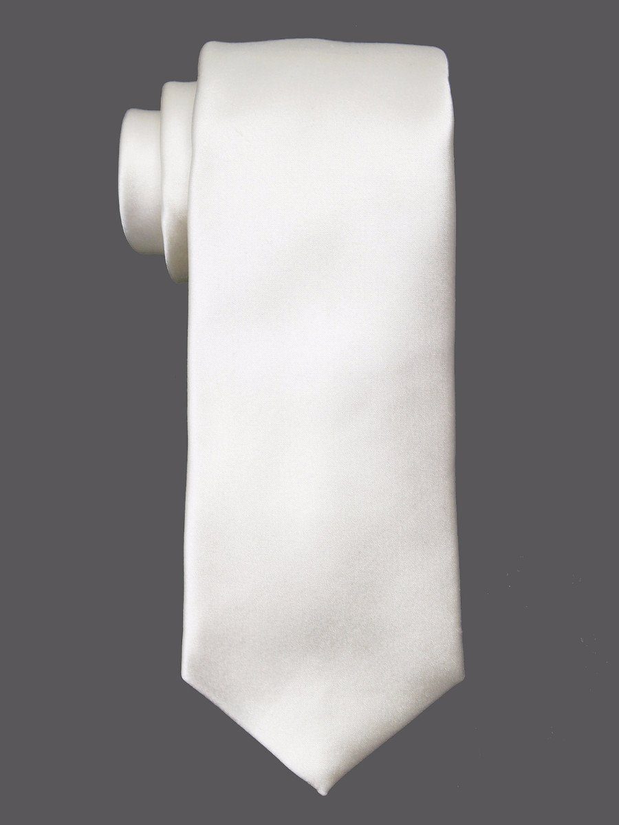 Heritage House 3743 100% Silk Boy's Tie - Solid - White
