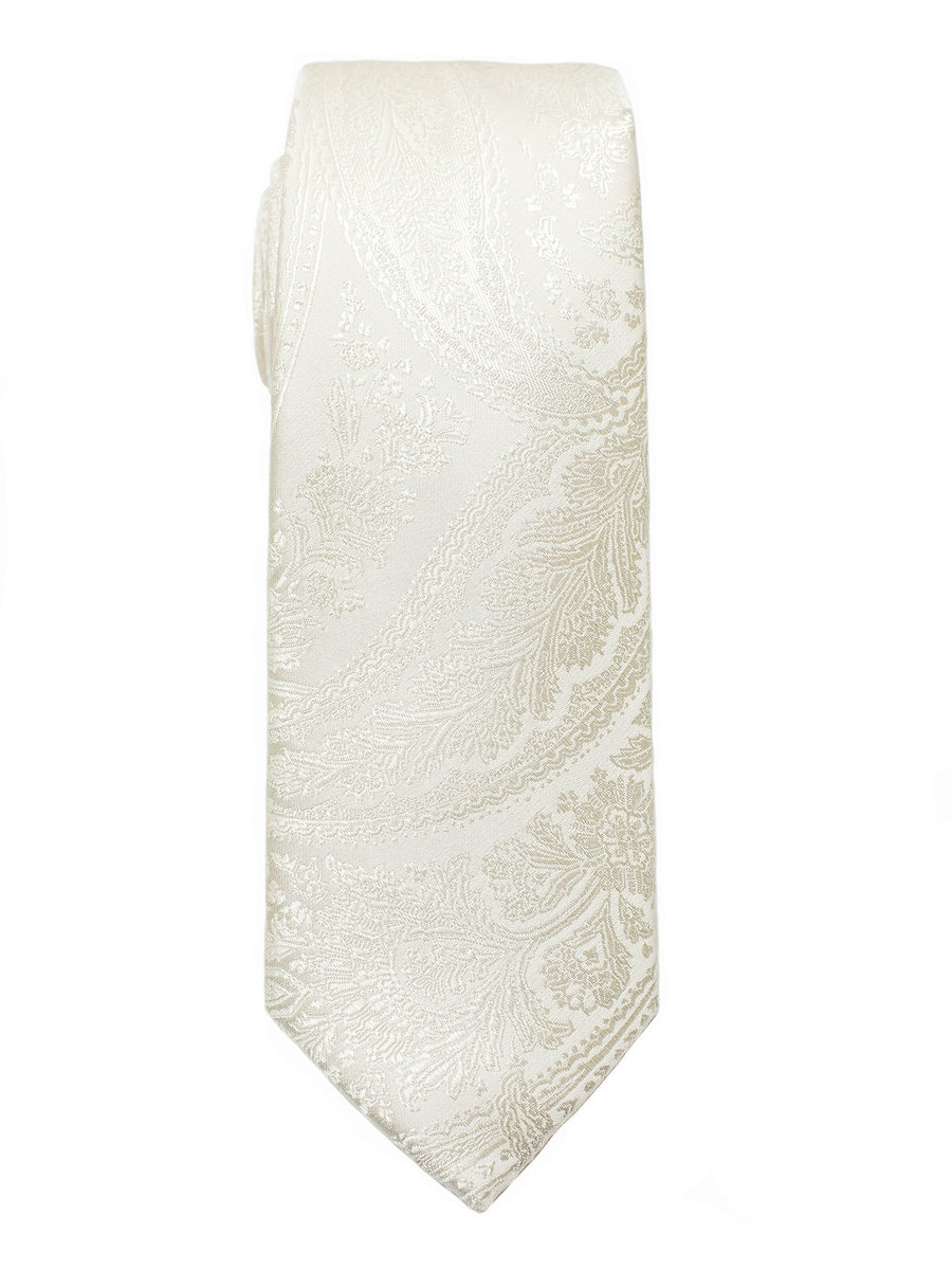 Heritage House 3987 100% Silk Boy's Tie - Tonal Paisley - White