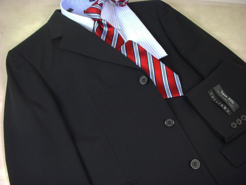Tulliano 489 100% Wool Boy's Suit - Mini Weave - Navy