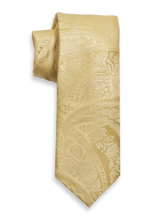 Heritage House 5058 100% Woven Silk Boy's Tie - Tonal Paisley - Ecru