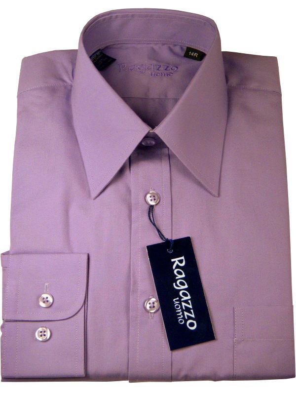 Ragazzo 5100 100% Cotton Boy's Dress Shirt - Solid Broadcloth - Violet