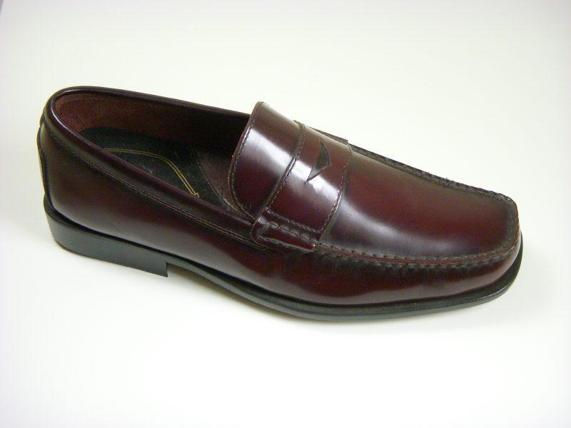 Reaction By Kenneth Cole 5257 Leather Boy's Shoe - Penny Loafer - Oxblood