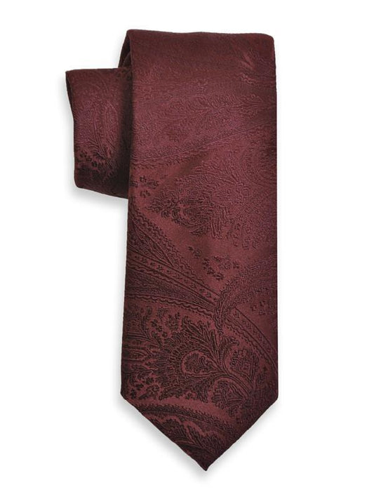 Heritage House 6622 100% Woven Silk Boy's Tie - Tonal Paisley - Burgundy