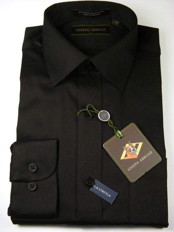 Joseph Abboud 6655 97% Cotton/3% Lastol Boy's Dress Shirt - Solid - Black