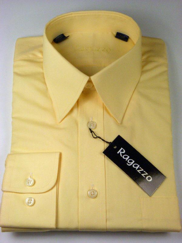 Ragazzo 7438 100% Cotton Boy's Dress Shirt - Solid Broadcloth - Lemon