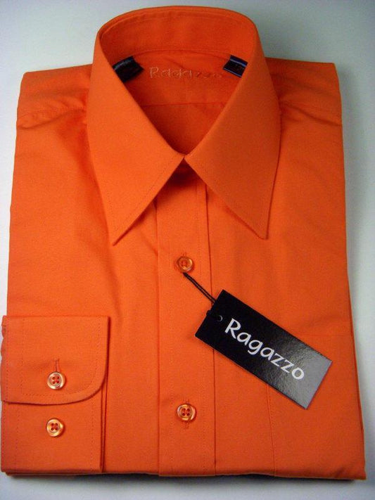 Ragazzo 7439 100% Cotton Boy's Dress Shirt - Solid Broadcloth - Mango