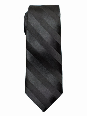 Heritage House 7544 100% Woven Silk Boy's Tie - Tonal Stripe - Black(4)