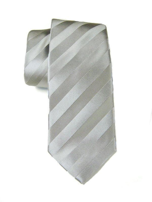 Heritage House 7552 100% Woven Silk Boy's Tie - Tonal Stripe - Silver(7)