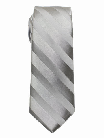Heritage House 7553 100% Woven Silk Boy's Tie - Tonal Stripe - Silver(6)