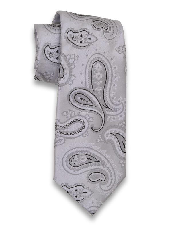 Heritage House 8064 Black Boy's Tie - Paisley - 100% Silk Woven Boy's Tie - Wool blend lining