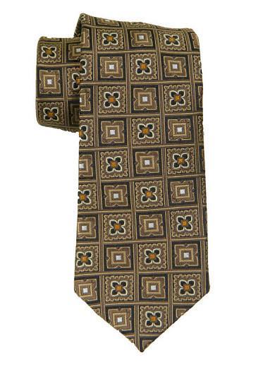 Heritage House 8739 Khaki/Black Boy's Tie - Neat - 100% Woven Silk, Wool Blend Lining