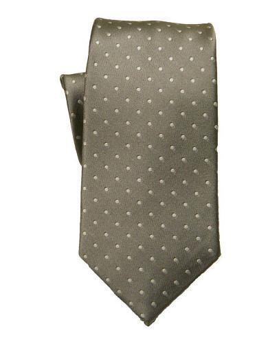 Heritage House 8936 Dark Silver/White Boy's Tie - Neat - 100% Woven Silk, Wool Blend Lining