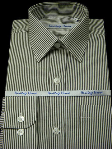 Heritage House 9009 100% Pima Cotton Boy's Dress Shirt - Stripe - Black/White