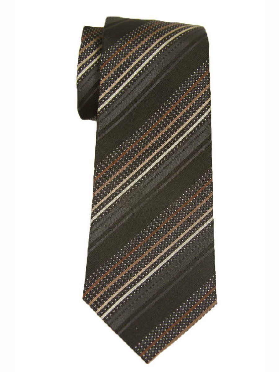 Heritage House 9240 Black/Khaki Boy's Tie - Stripe - 100% Woven Silk, Wool Blend Lining