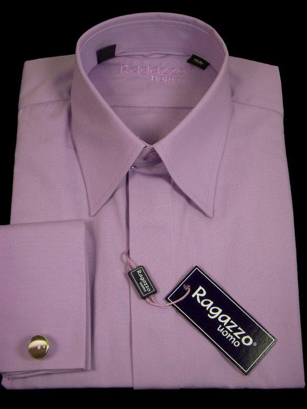 Ragazzo 9319 100% Cotton Boy's Dress Shirt - Solid Broadcloth - Lavender