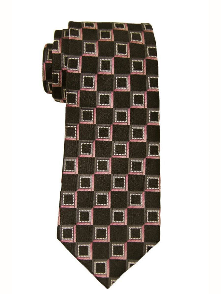 Heritage House 9851 Black/Pink Boy's Tie - Neat - 100% Woven Silk, Wool Blend Lining