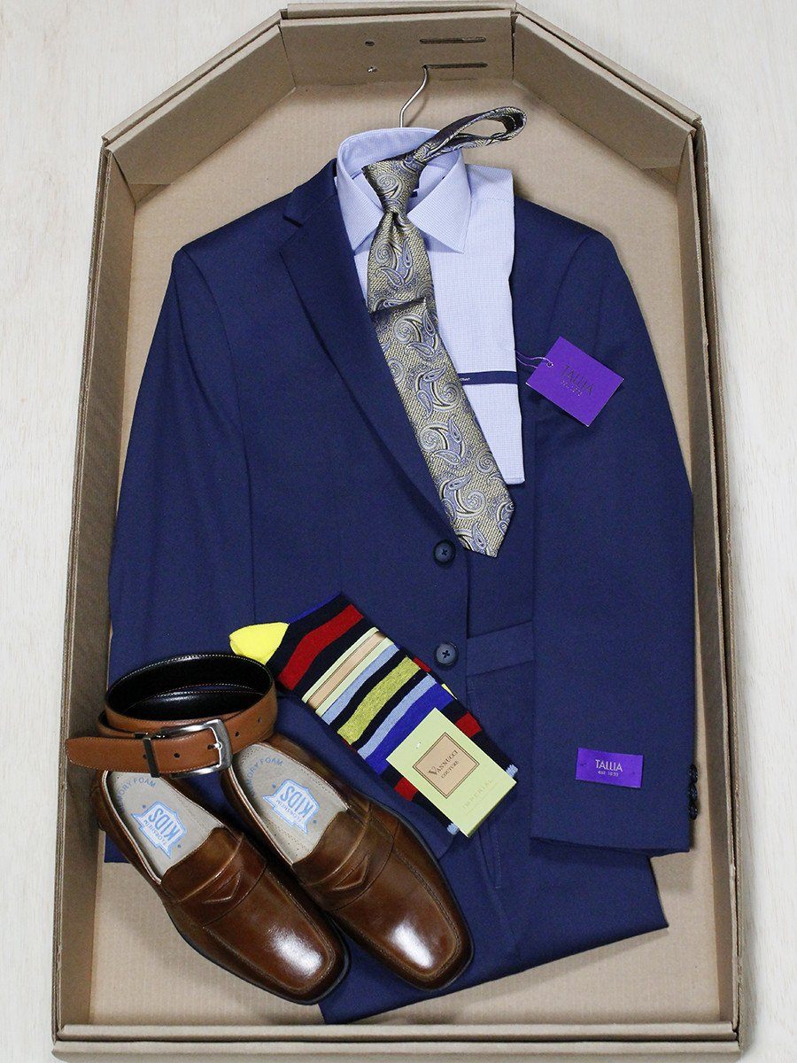 Complete Blue Suit Outfit 22996 Boys Suit Bundle Tallia 