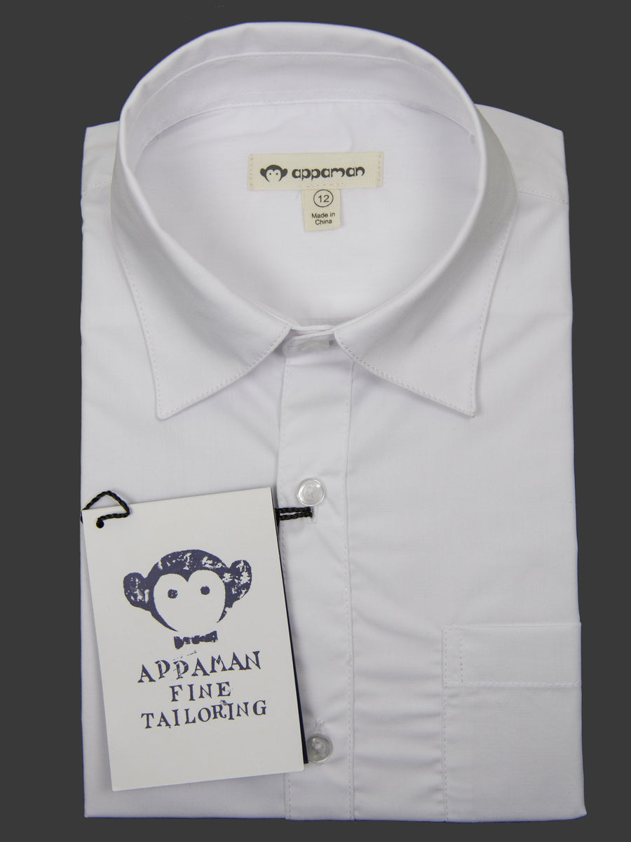 Appaman 27041 Boy's Dress Shirt- White- Solid Boys Dress Shirt Appaman 
