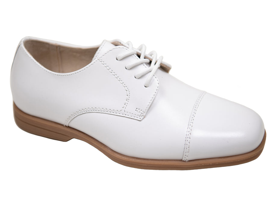 Florsheim 32829  Boy's Shoe - Cap Toe- Oxford- White